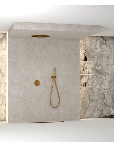 PACK DE DOUCHE THERMOSTATIQUE  CORBEAU AVEC ROND ENCASTRE KROOS