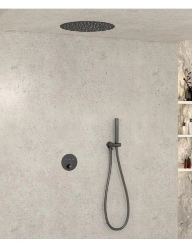 PACK DE DOUCHE THERMOSTATIQUE  CORBEAU AVEC ROND ENCASTRE KROOS
