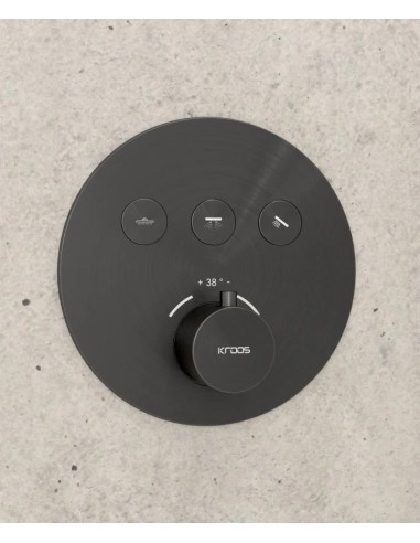 PACK DE DOUCHE THERMOSTATIQUE  CORBEAU AVEC ROND ENCASTRE KROOS