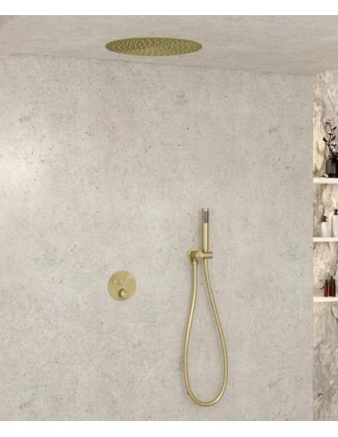 PACK DE DOUCHE THERMOSTATIQUE  CORBEAU AVEC ROND ENCASTRE KROOS