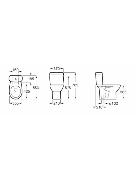 PACK WC AU SOL SORTIE VERTICALE MITOS ROCA