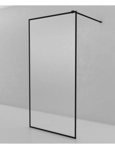 PAROI DE DOUCHE EVORA  FIXE VERRE TRANSPARENT CADRE GUN METAL KROOS 2