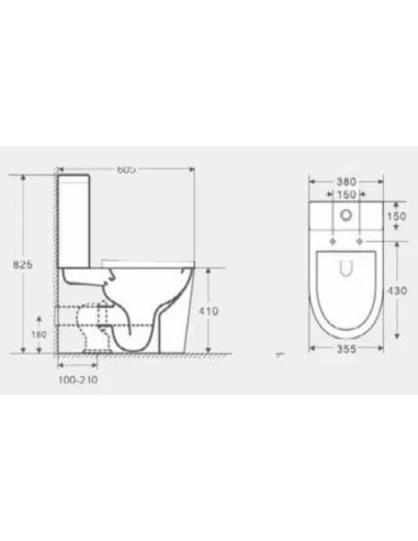WC COMPACT NOIR MAT TURIN AQUORE