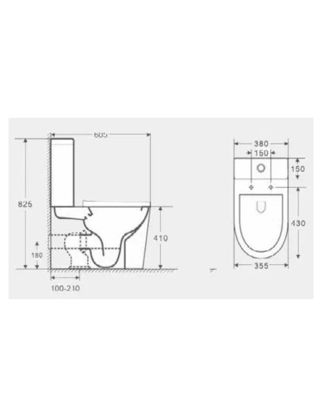 WC COMPACT NOIR MAT TURIN AQUORE