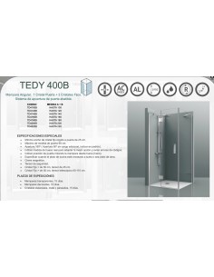 PAROI DE DOUCHE FRONTAL +LATERALE FIXE TEDY 400B CASTEL 2