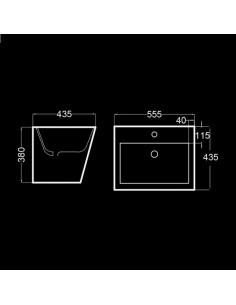LAVABO MURAL  ZERO SQUARE DIM 56CM BECRISA 2