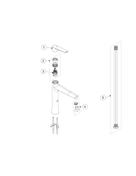 MITIGEUR LAVABO HAUT FUJI TRES GRIFERIA