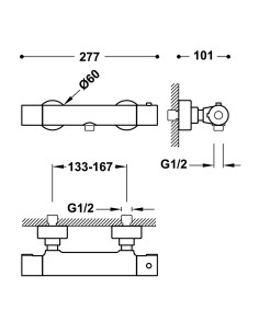 MITIGEUR DE DOUCHE THERMOSTATIQUE BASE PLUS TRES GRIFERIA 2