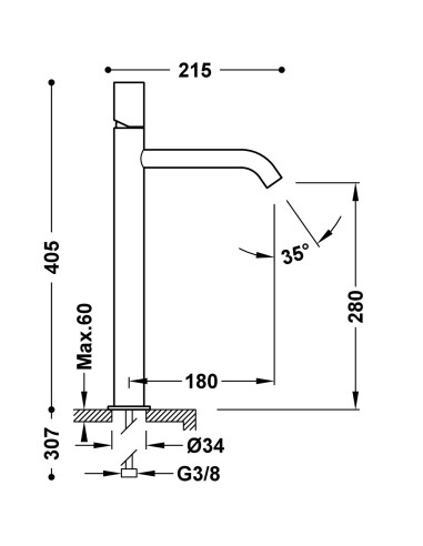 MITIGEUR LAVABO XL STUDY TRES