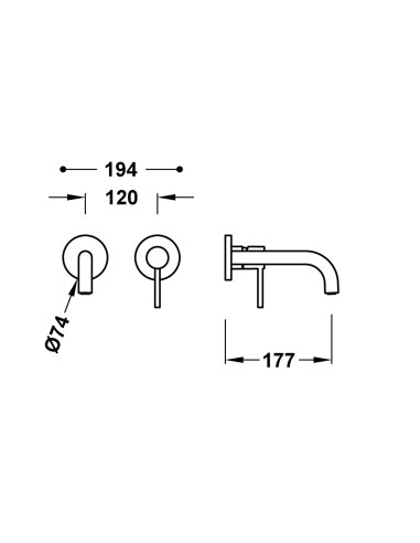 MITIGEUR LAVABO ENCASTRE STUDY TRES