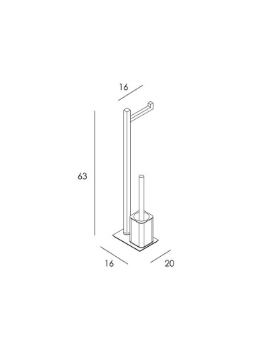 PORTE-BROSSE SUR PIED AVEC PORTE -ROULEAUX QUADRA GME