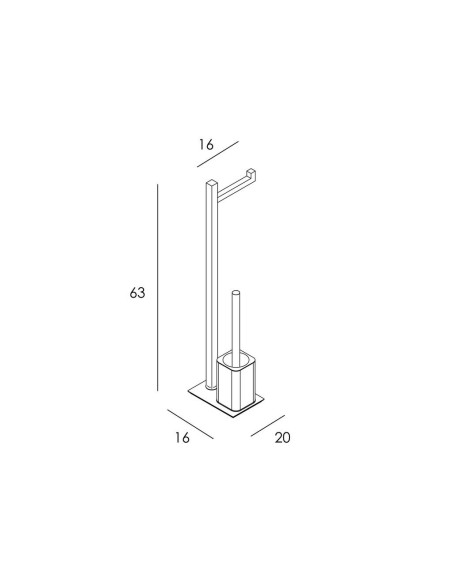 PORTE-BROSSE SUR PIED AVEC PORTE -ROULEAUX QUADRA GME