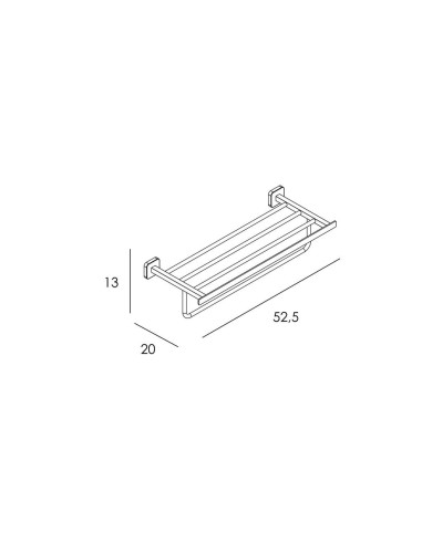 ETAGERE AVEC PORTE-SERVIETTES ET PATERES QUADRA GME