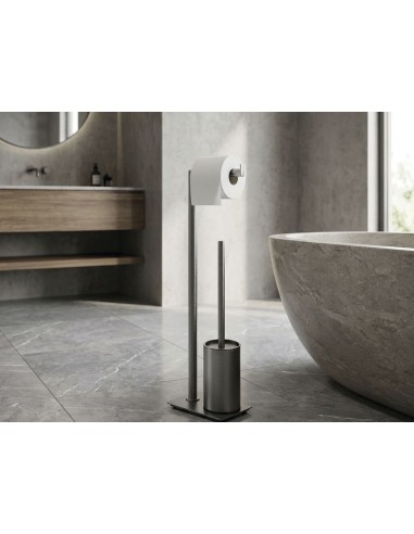 PORTE BROSSE WC SUR PIED AVEC PORTE ROULEAU ROUND GME