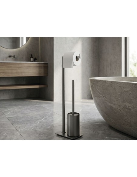 PORTE BROSSE WC SUR PIED AVEC PORTE ROULEAU ROUND GME