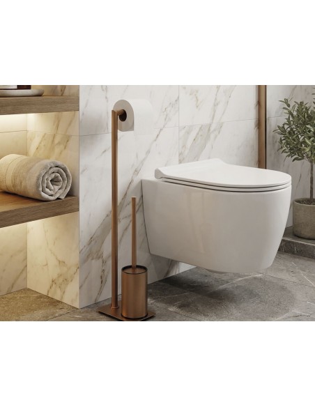 PORTE BROSSE WC SUR PIED AVEC PORTE ROULEAU ROUND GME
