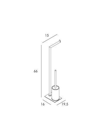 PORTE BROSSE WC SUR PIED AVEC PORTE ROULEAU ROUND GME