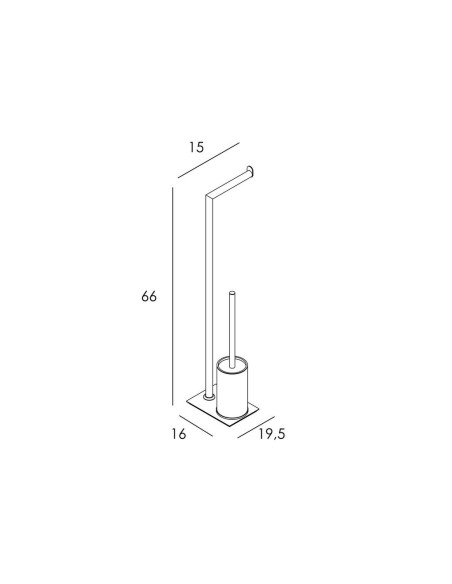 PORTE BROSSE WC SUR PIED AVEC PORTE ROULEAU ROUND GME