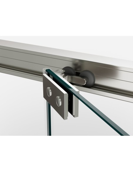 PAROI DE DOUCHE FRONTALE AVEC PORTE COULISSANTE-PLIANTE SPAZIO GME