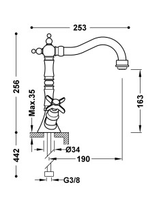 MELANGEUR LAVABO TRES CLASSIC 2