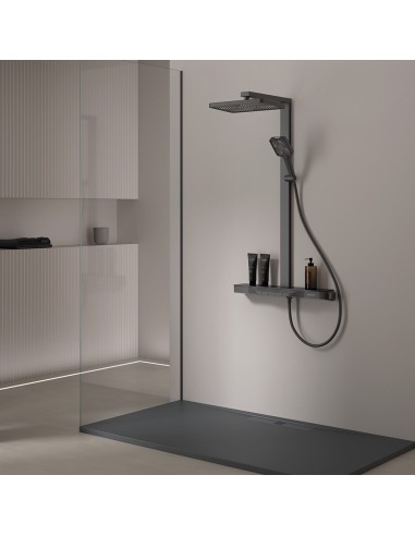 Colonne de douche monocommande IDALIA DUPLACH avec une étagère en verre trempé