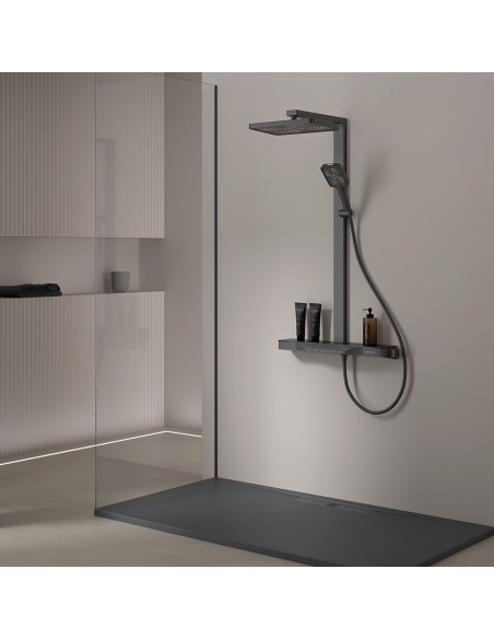 Colonne de douche monocommande IDALIA DUPLACH avec une étagère en verre trempé