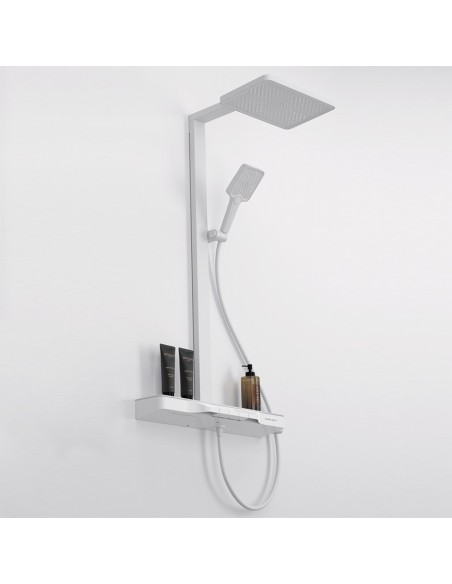 Colonne de douche monocommande IDALIA DUPLACH avec une étagère en verre trempé