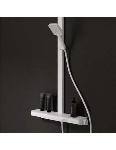 Colonne de douche monocommande IDALIA DUPLACH avec une étagère en verre trempé