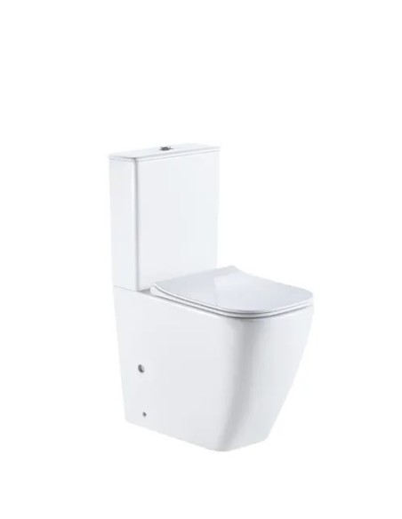 WC A POSER AU SOL COMPACT BLANC BRILLANT COLLECTION PISA AQUORE
