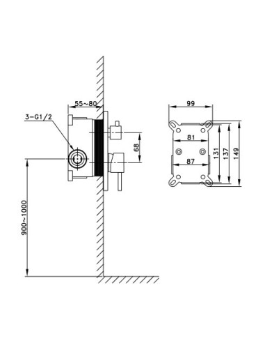 DOUCHE ENCASTRÉE   SIRIO GME