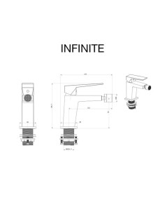 Mitigeur de bidet noir mat de la série Infinite Sky bath, au design moderne et épuré. 2