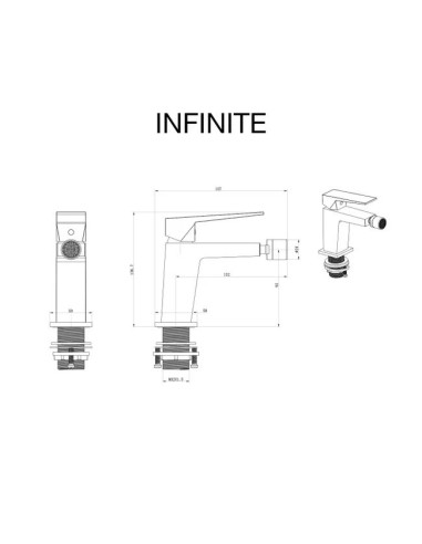 Mitigeur bidet Infinite Noir mat SKY BATH- Design moderne et économique