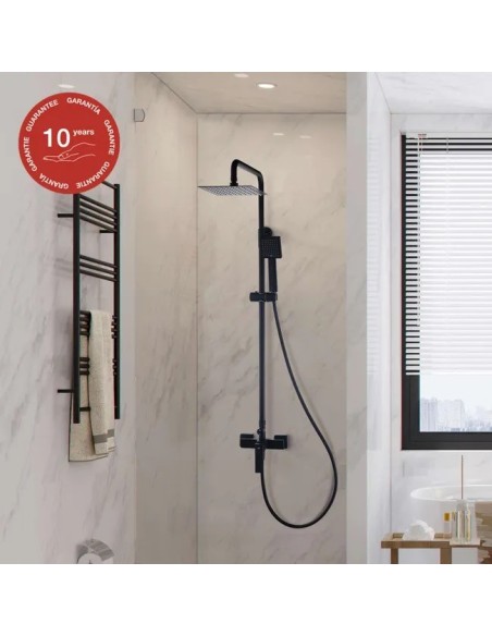 Colonne de douche mécanique teléscopique avec douchette et pommeau carré infinite sky Bath