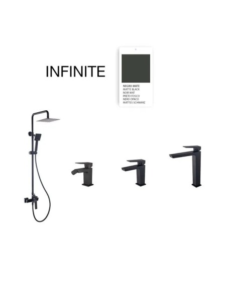 Colonne de douche mécanique teléscopique avec douchette et pommeau carré infinite sky Bath