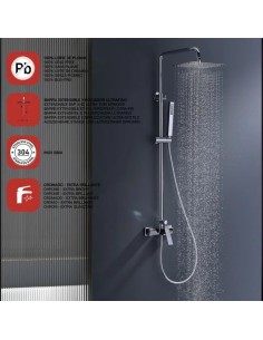 Colonne de douche Infinite SKT BATH en finition Chromée, au design contemporain. 2