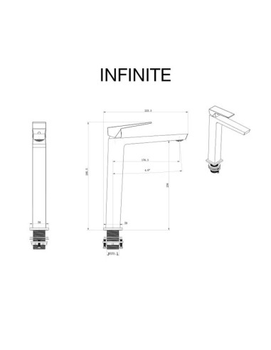 Mitigeur lavabo haut Infinite Chrome SKY BATH-Vasque à poser design