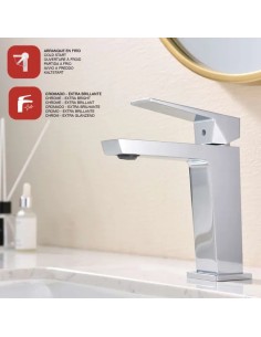 Mitigeur lavabo Infinite SKY BATH en finition Chrome, au design élégant et contemporain. 2