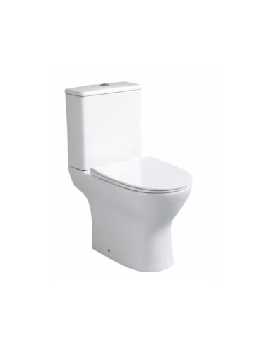 WC à poser Togo Sanitshop- design contemporain, céramique blanche double chasse économique 3/4,5L