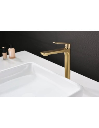Mitigeur Lavabo Haut Or Brossé PVD-SKY BATH