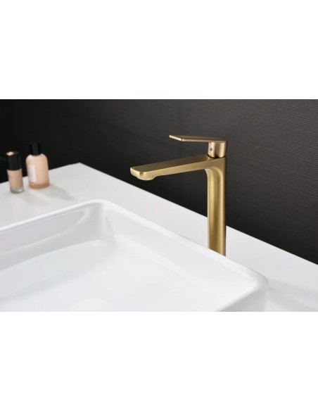 Mitigeur Lavabo Haut Or Brossé PVD-SKY BATH