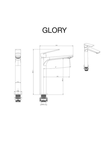 Mitigeur lavabo Glory Chrome-Design Élégant et Durable