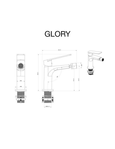Mitigeur Bidet Chrome Glory- Robinet Design en laiton Chromé