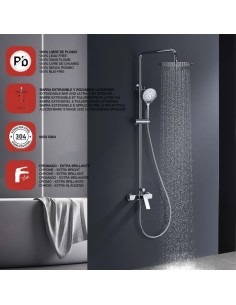 Colonne de douche mécanique Glory Chrome Sky Bath au design élégant avec sa finition chromée. 2