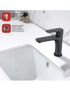 MITIGEUR LAVABO NOIR MAT  NATURE  SKY BATH 2