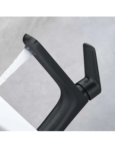 MITIGEUR LAVABO NOIR MAT  NATURE  SKY BATH