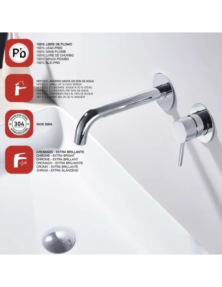 Mitigeur mural Cloud Chrome/Sky Bath