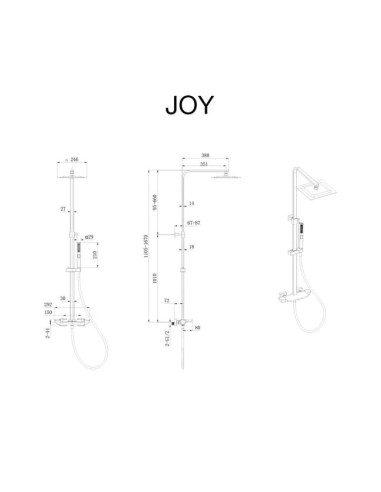 Colonne de douche mécanique Joy Sky Bath CHROMÉE /Cascade
