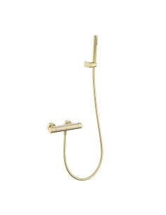 Mitigeur de douche thermosttaique Suprême SKY BATH en finition or brossé, alliant design moderne, sécurité et confort