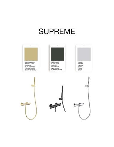 Mitigeur de douche thermostatique or brossé Supreme Sky Bath / Sécurité et Design