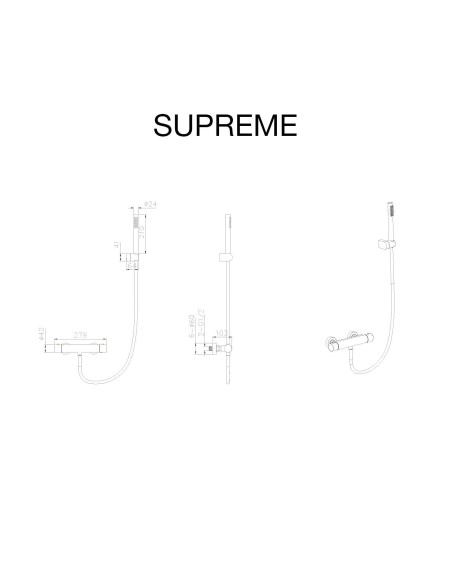 Mitigeur de douche thermostatique or brossé Supreme Sky Bath / Sécurité et Design